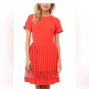 French connection pleats and lace dress